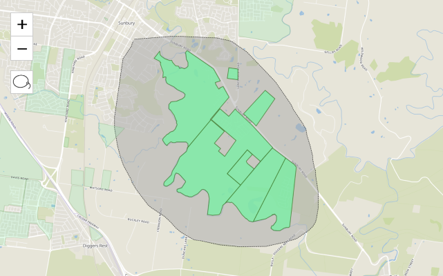 Selection of projects on the map using lasso tool 